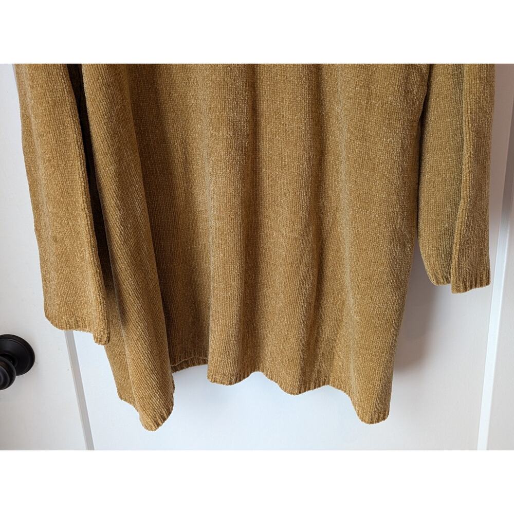Denim&Co XL Mustard Brown Sweater Cardigan Hooded Embroidered NWT Cottagecore - Picture 12 of 14